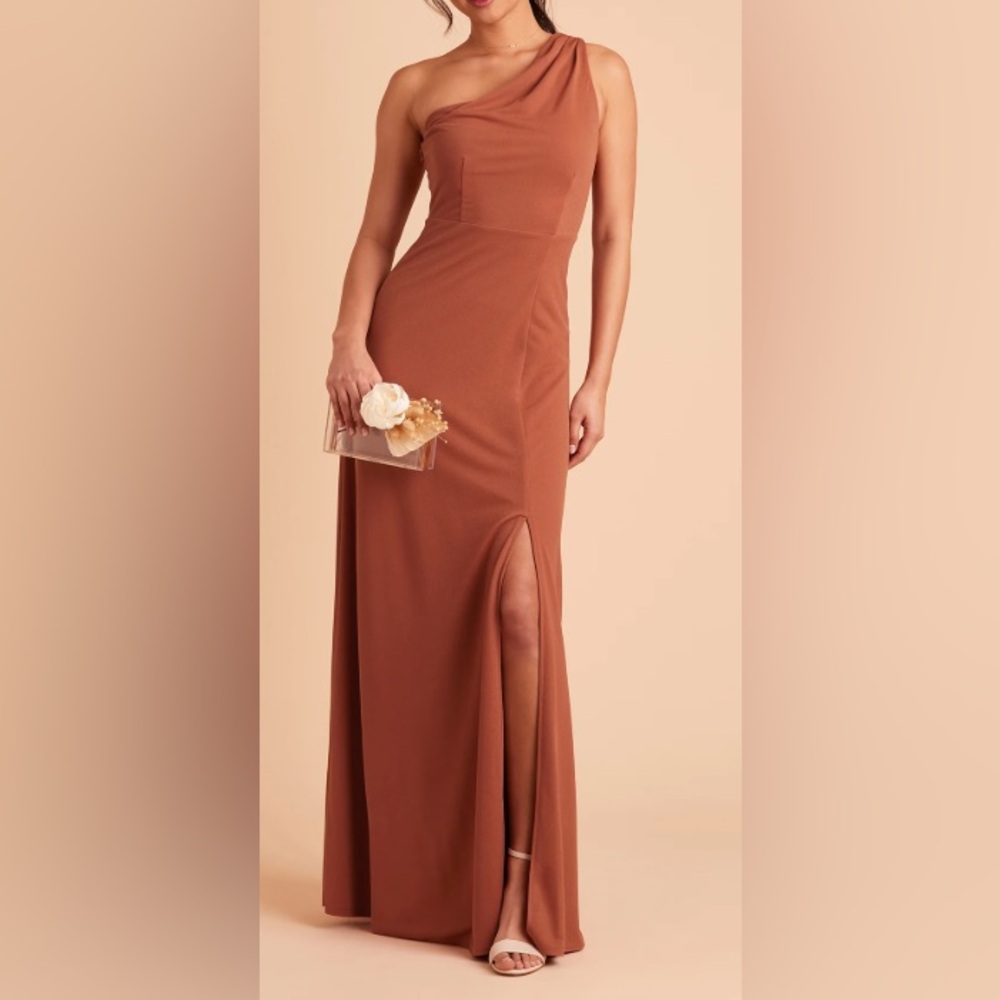 Birdy Grey Brown One Shoulder Gown for Wedding